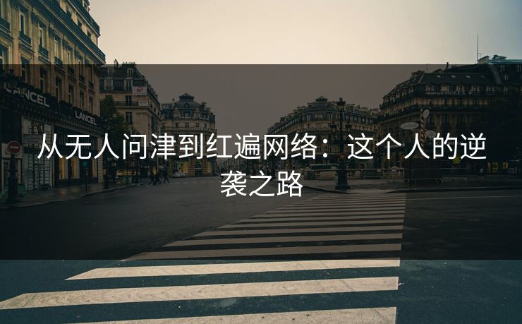 从无人问津到红遍网络：这个人的逆袭之路